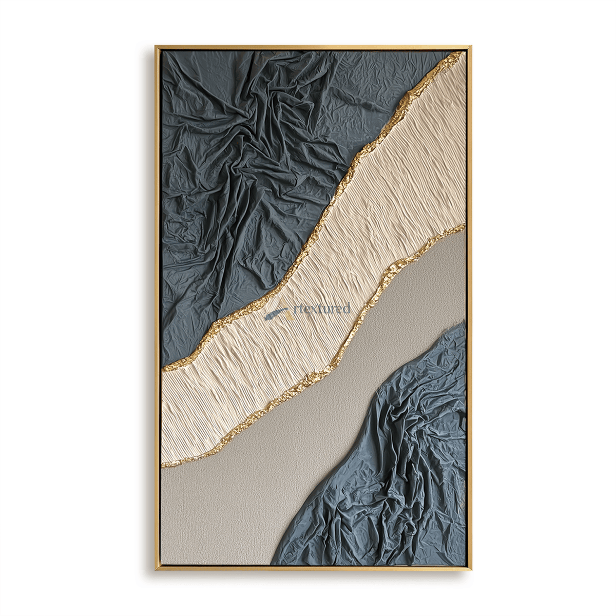 Gilded Passage — Hand-Painted Wabi-Sabi Textured Abstract Wall Art#CI260566