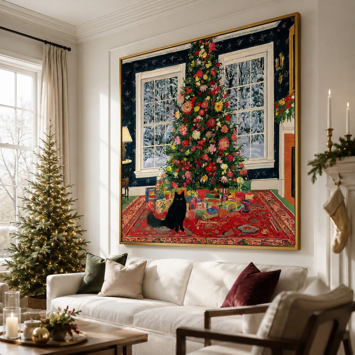 Black Cat Christmas Wall Art – A Floral Christmas#CI260650