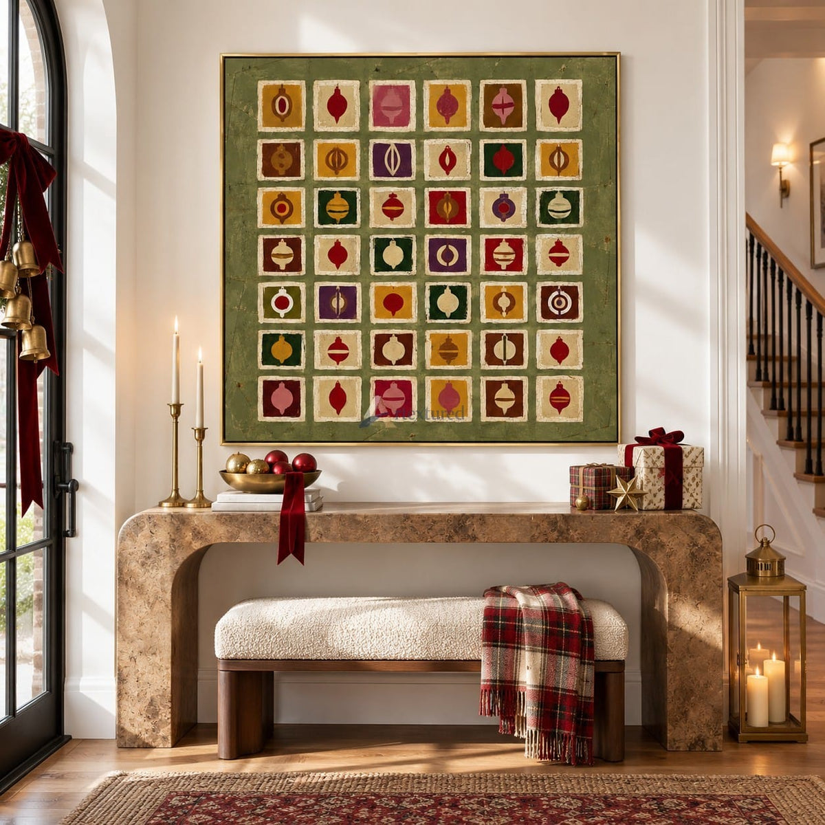 Retro Christmas Ornament Wall Art – Holiday Keepsakes#CI260654