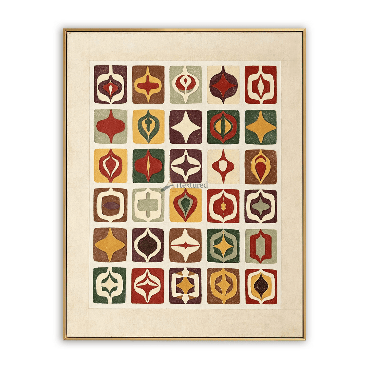 Mid-Century Christmas Wall Art – Retro Ornament Grid#CI260655