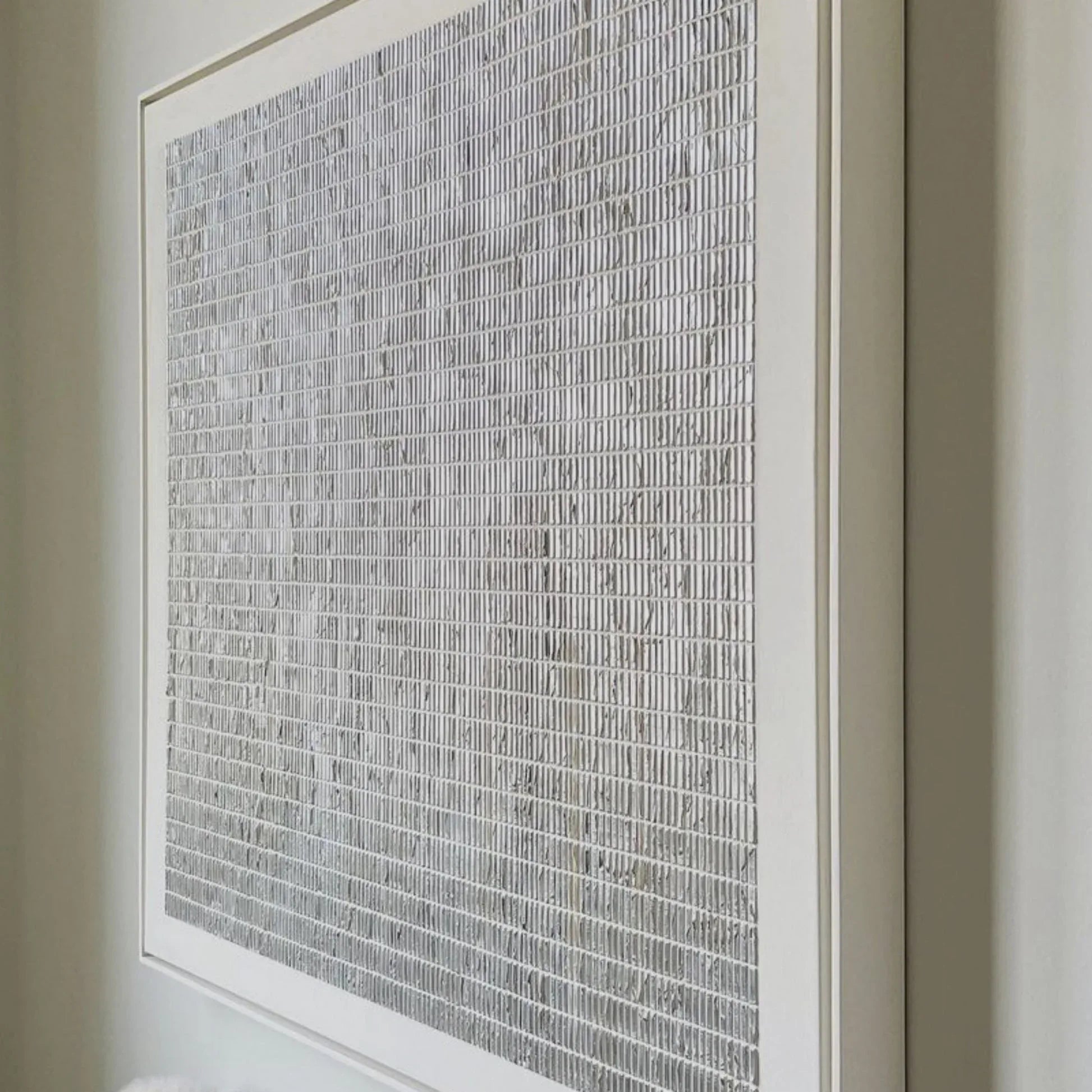 Linear Texture Grid-Tactile Minimalist Grid Textured Canvas Wall Art - artextured