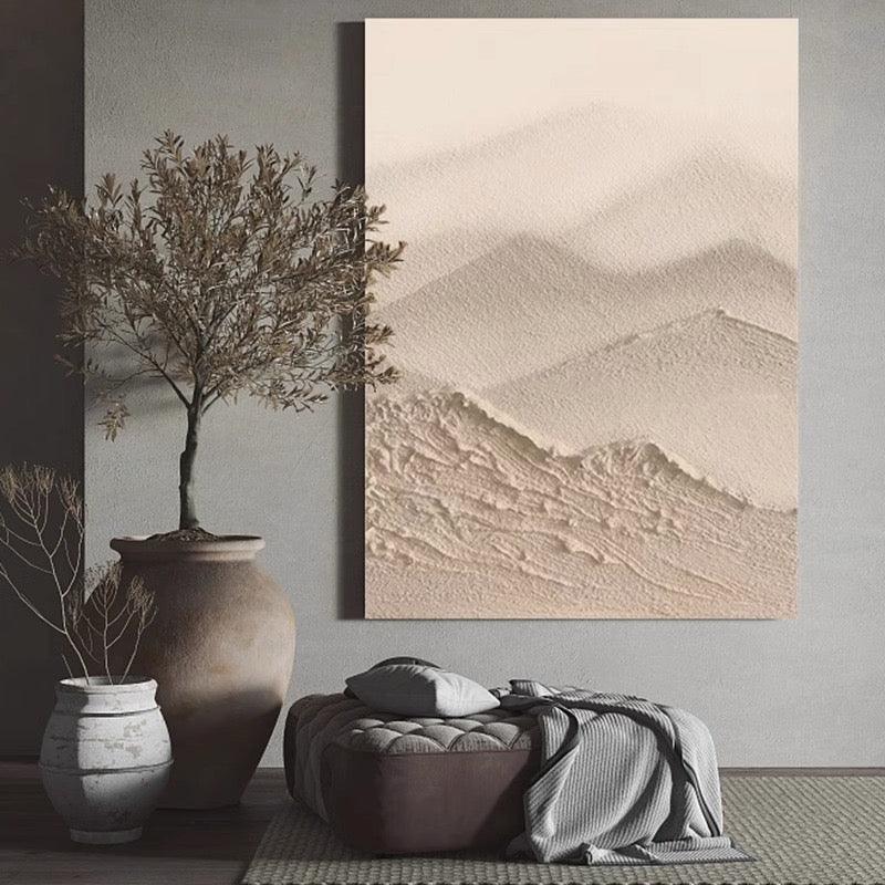 Hidden Mountain - Minimalist Wabi Sabi Abstract Mountain Texture Wall Art - artextured
