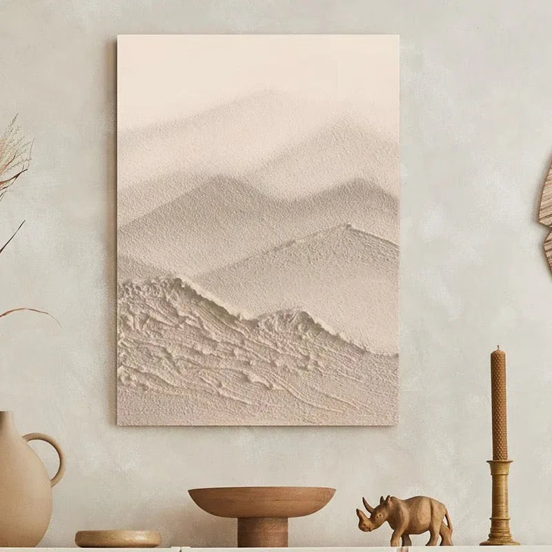 Hidden Mountain - Minimalist Wabi Sabi Abstract Mountain Texture Wall Art - artextured