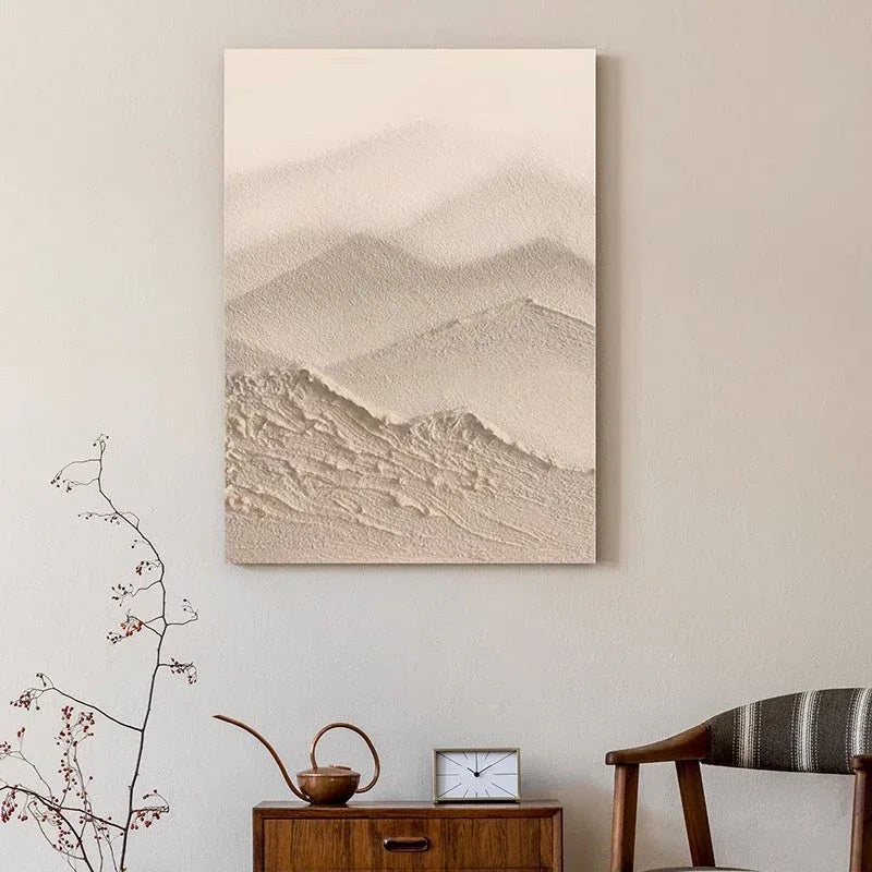 Hidden Mountain - Minimalist Wabi Sabi Abstract Mountain Texture Wall Art - artextured