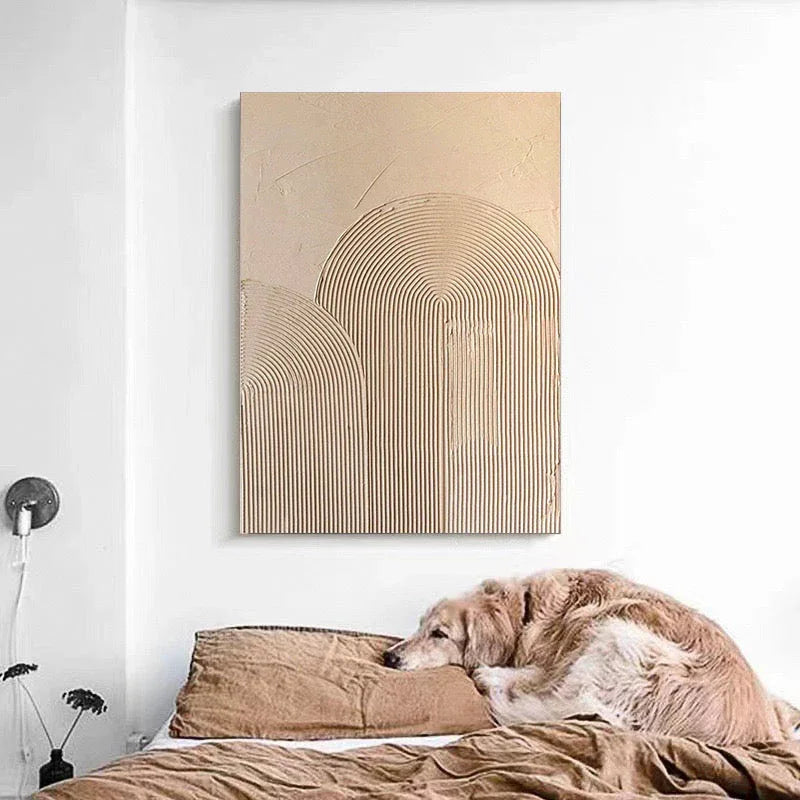 Natural Achievements - Abstract Wall Art of Hand Drawn Textured Geometric Arches - artextured