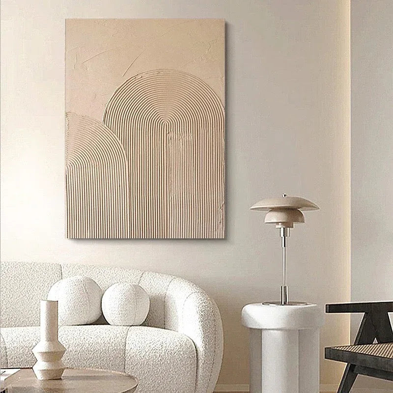 Natural Achievements - Abstract Wall Art of Hand Drawn Textured Geometric Arches - artextured