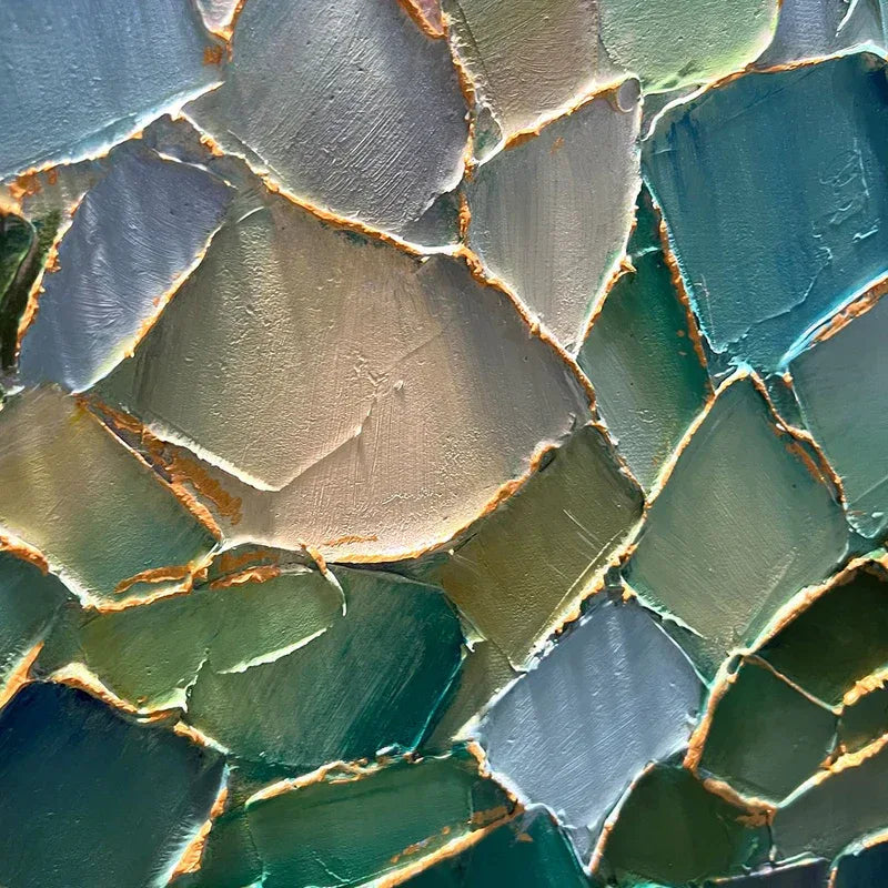 Shattered Glass Mosaic – Textured Abstract Oil Painting Wall Art - artextured