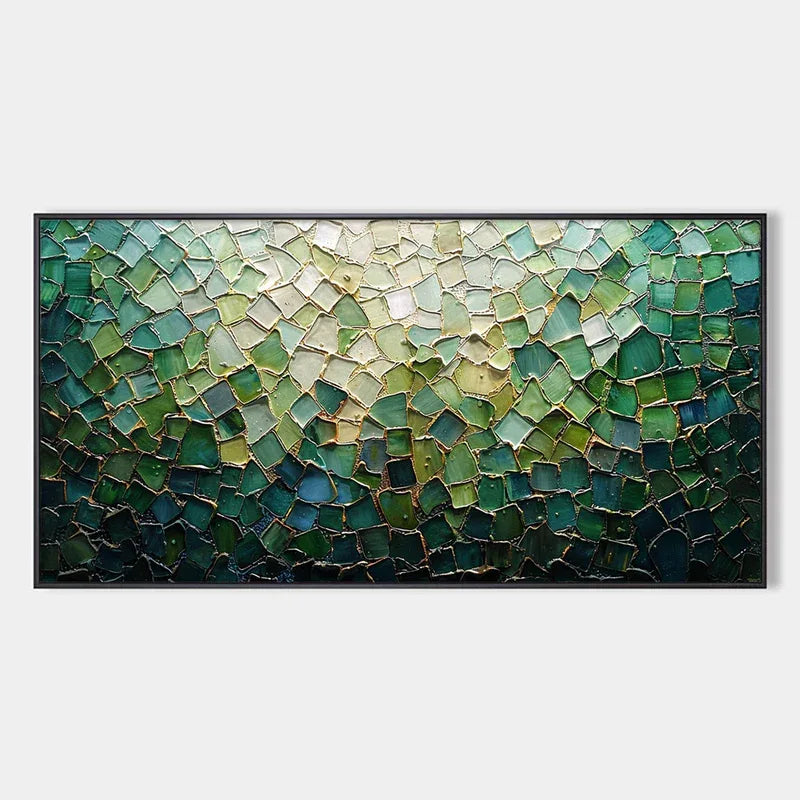 Shattered Glass Mosaic – Textured Abstract Oil Painting Wall Art - artextured