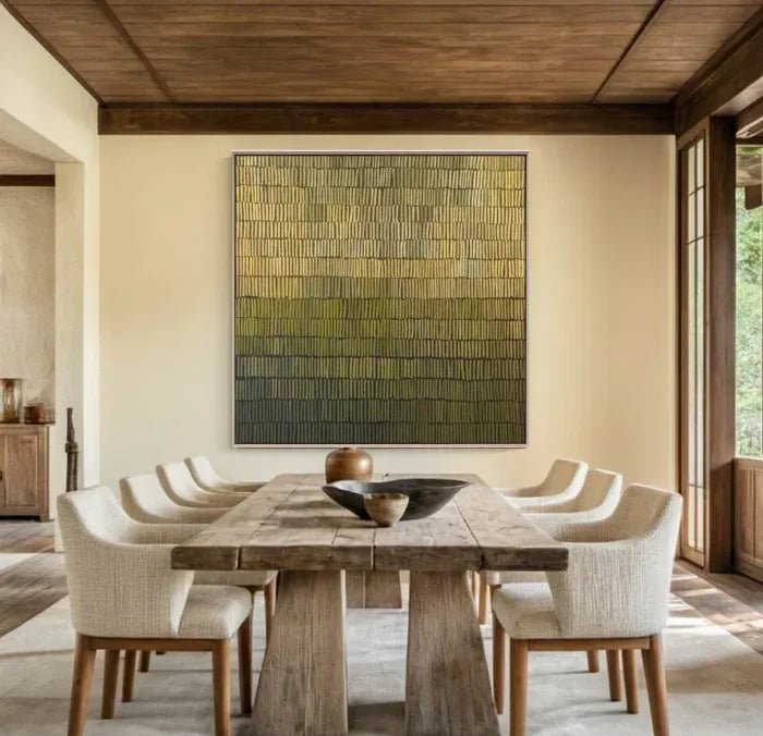 Golden Rhythm – Minimalist Textured Line Abstract Oil Painting Wall Art - artextured