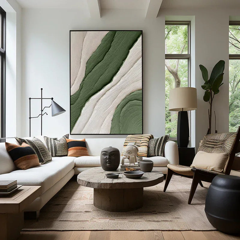 Modern Minimalist Textured Canvas - Earthy Tones for Elegant Interiors - artextured