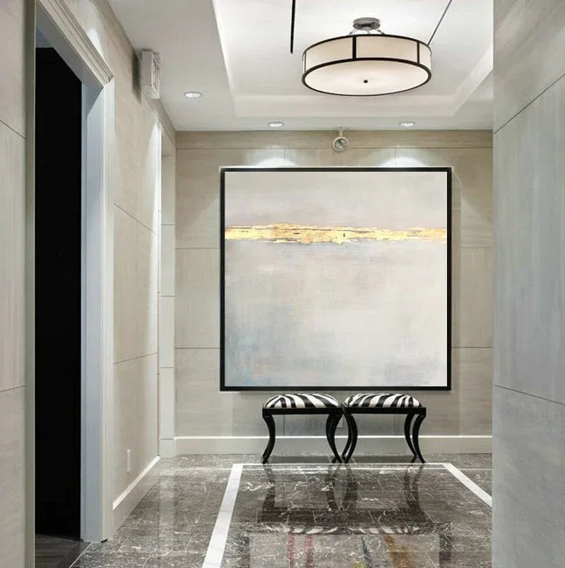 Twilight's End - Modern Minimalist Final Sunset Hand-Painted Oil Painting Wall Art - artextured