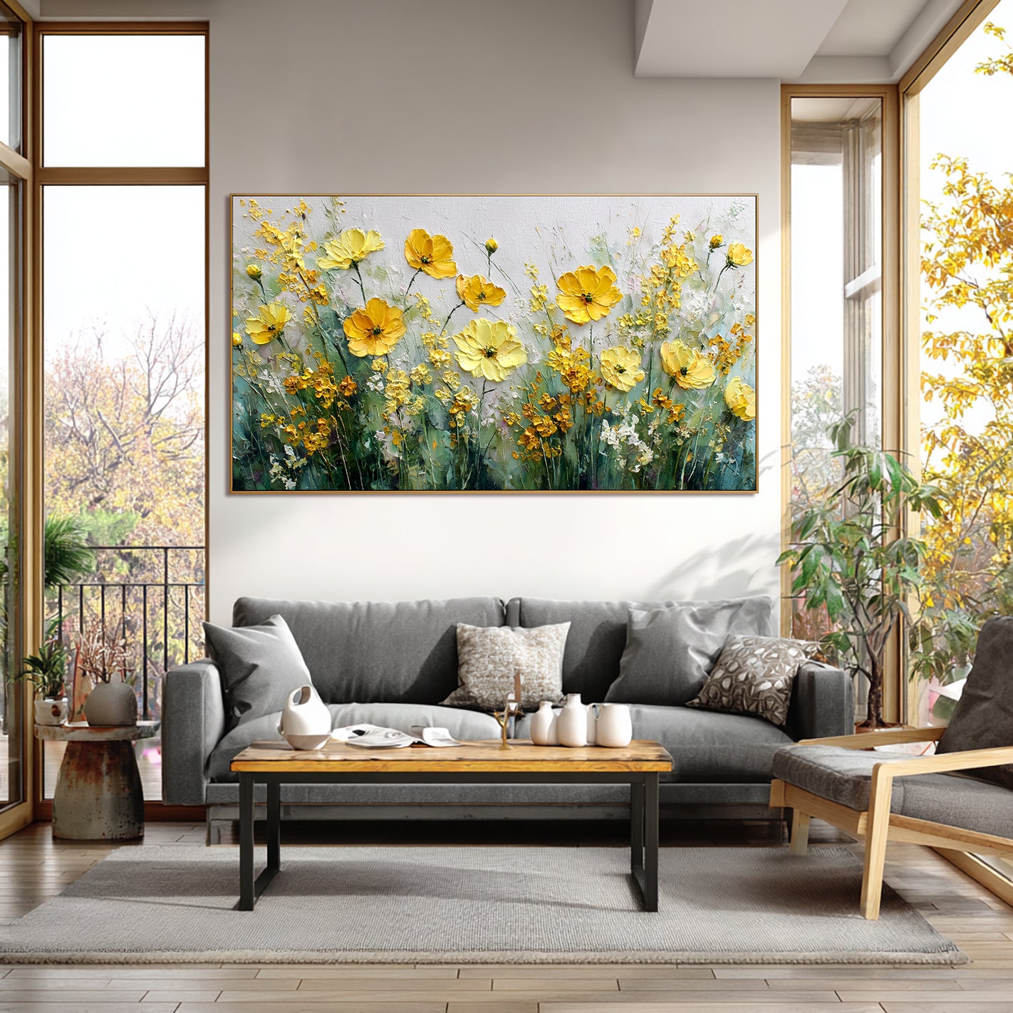 Golden Meadow – 3D Textured Hand-Painted Oil Painting#AB522001
