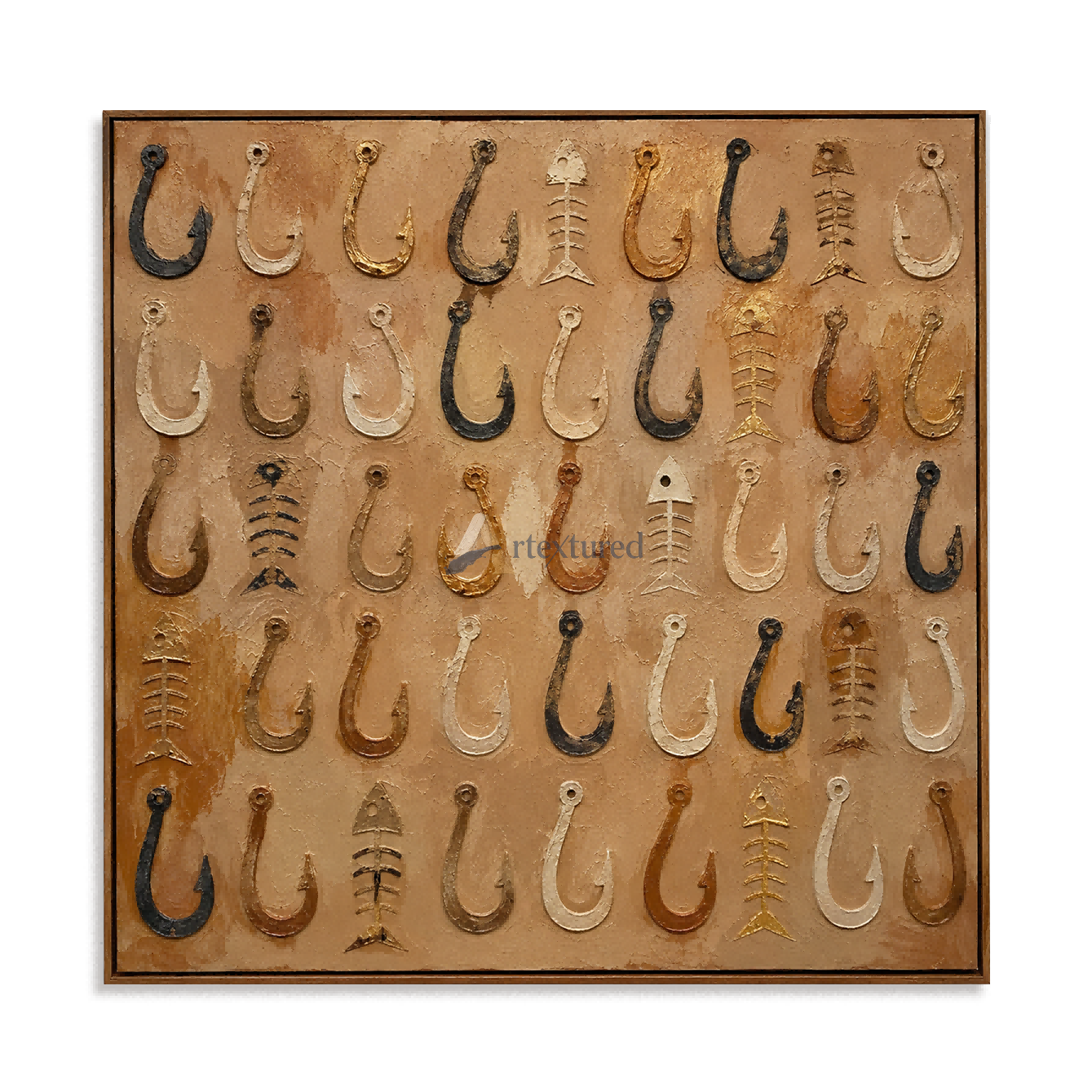 Nautical Anchor Wall Art – Vintage Textured Canvas Painting#LL20260039
