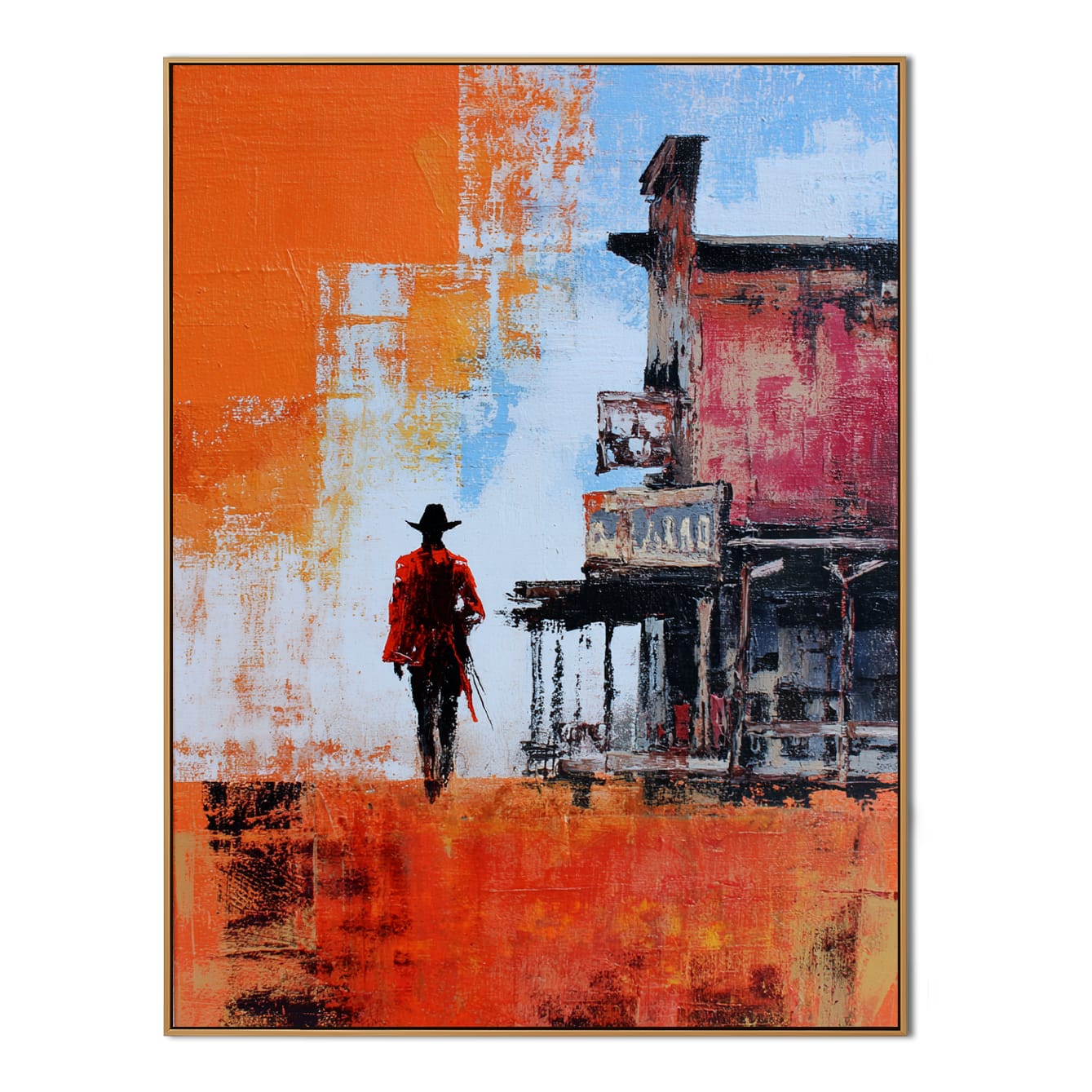 Lone Ranger – 3D Textured Hand-Painted Oil Painting | Western Cowboy Wall Art#AB522003