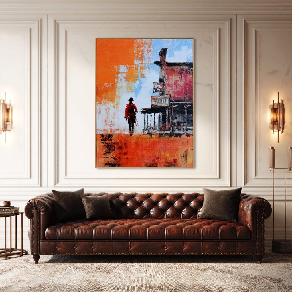 Lone Ranger – 3D Textured Hand-Painted Oil Painting | Western Cowboy Wall Art#AB522003