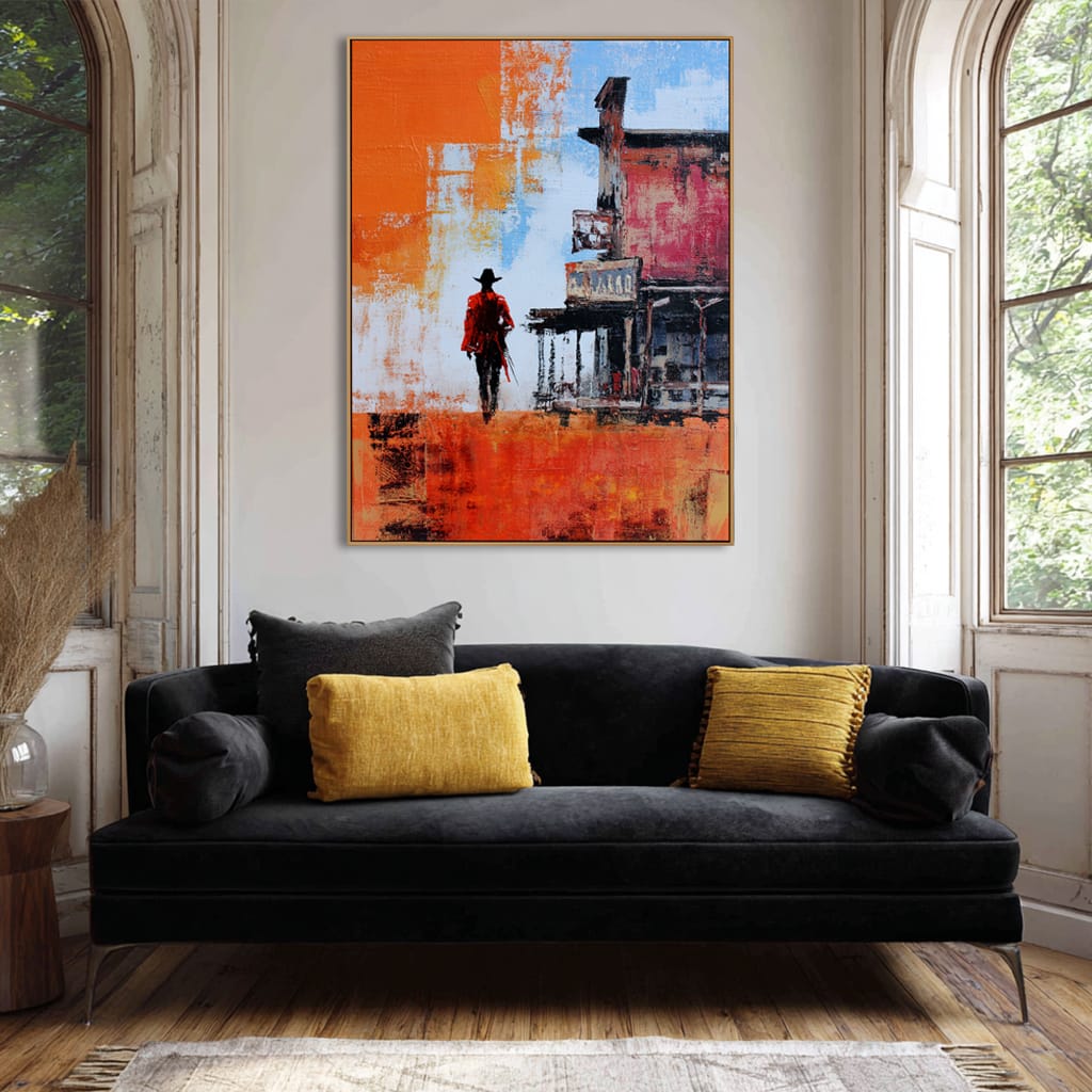 Lone Ranger – 3D Textured Hand-Painted Oil Painting | Western Cowboy Wall Art#AB522003