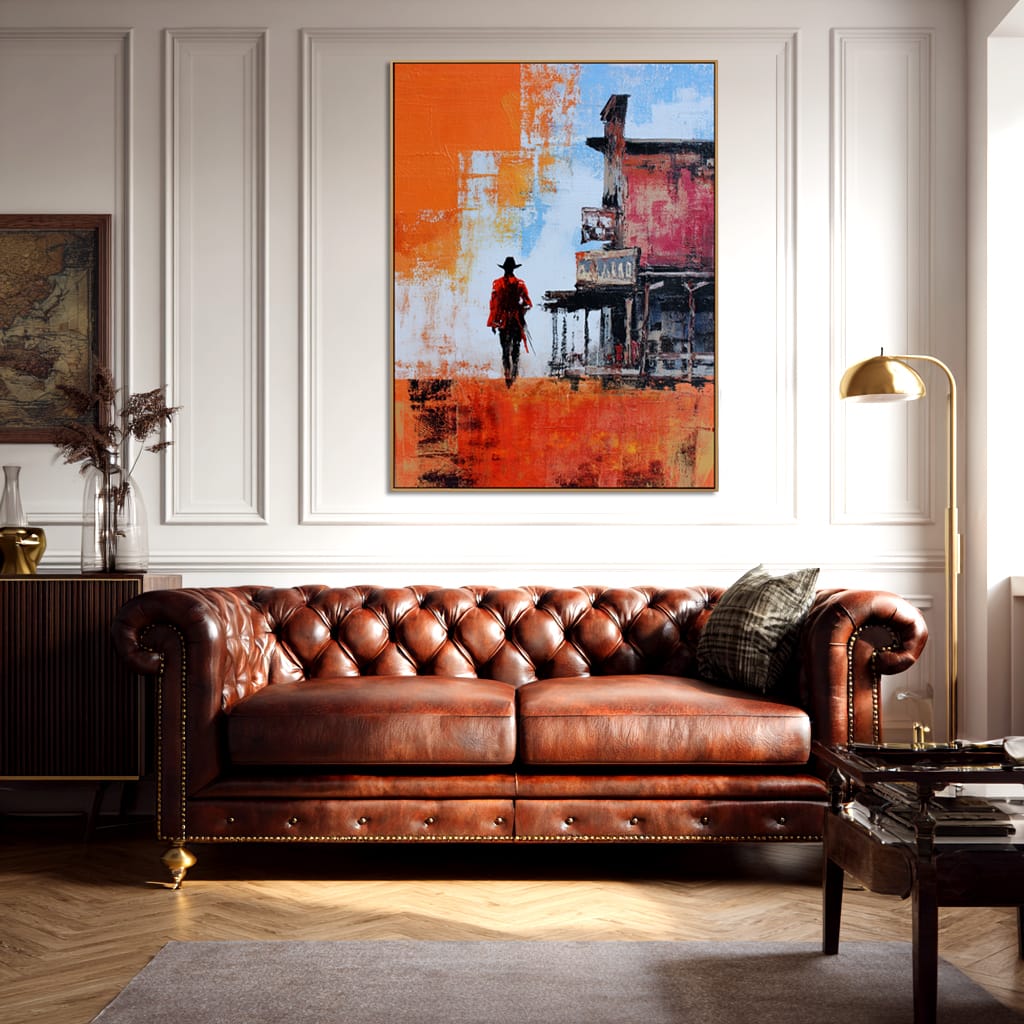 Lone Ranger – 3D Textured Hand-Painted Oil Painting | Western Cowboy Wall Art#AB522003