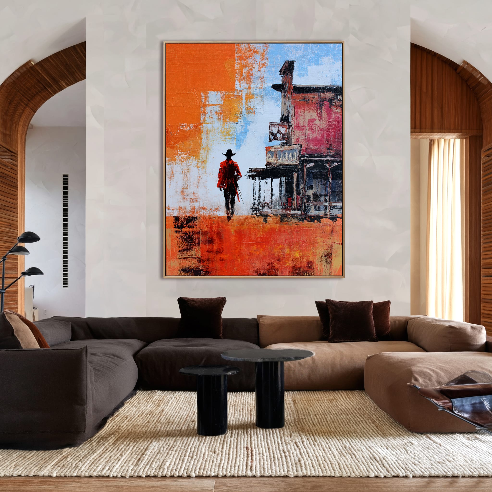 Lone Ranger – 3D Textured Hand-Painted Oil Painting | Western Cowboy Wall Art#AB522003