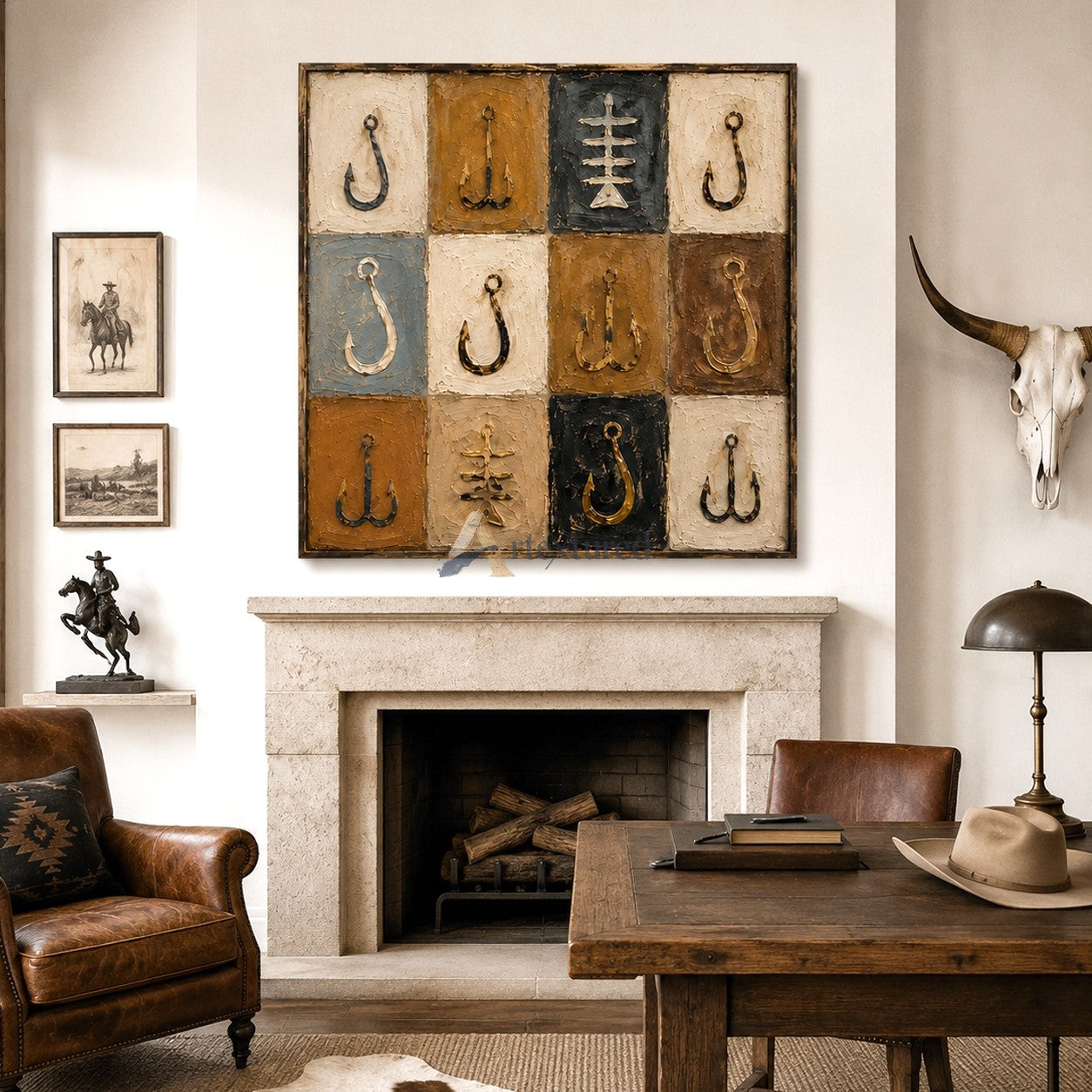 Nautical Anchor Wall Art – Coastal Textured Canvas Painting#LL20260041