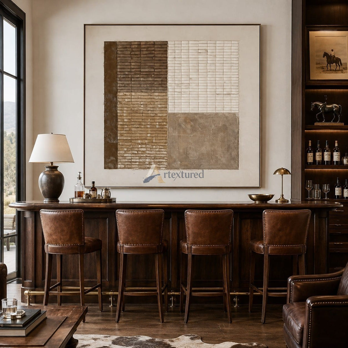 Structured Earth – Neutral Geometric Textured Painting#LL20260044
