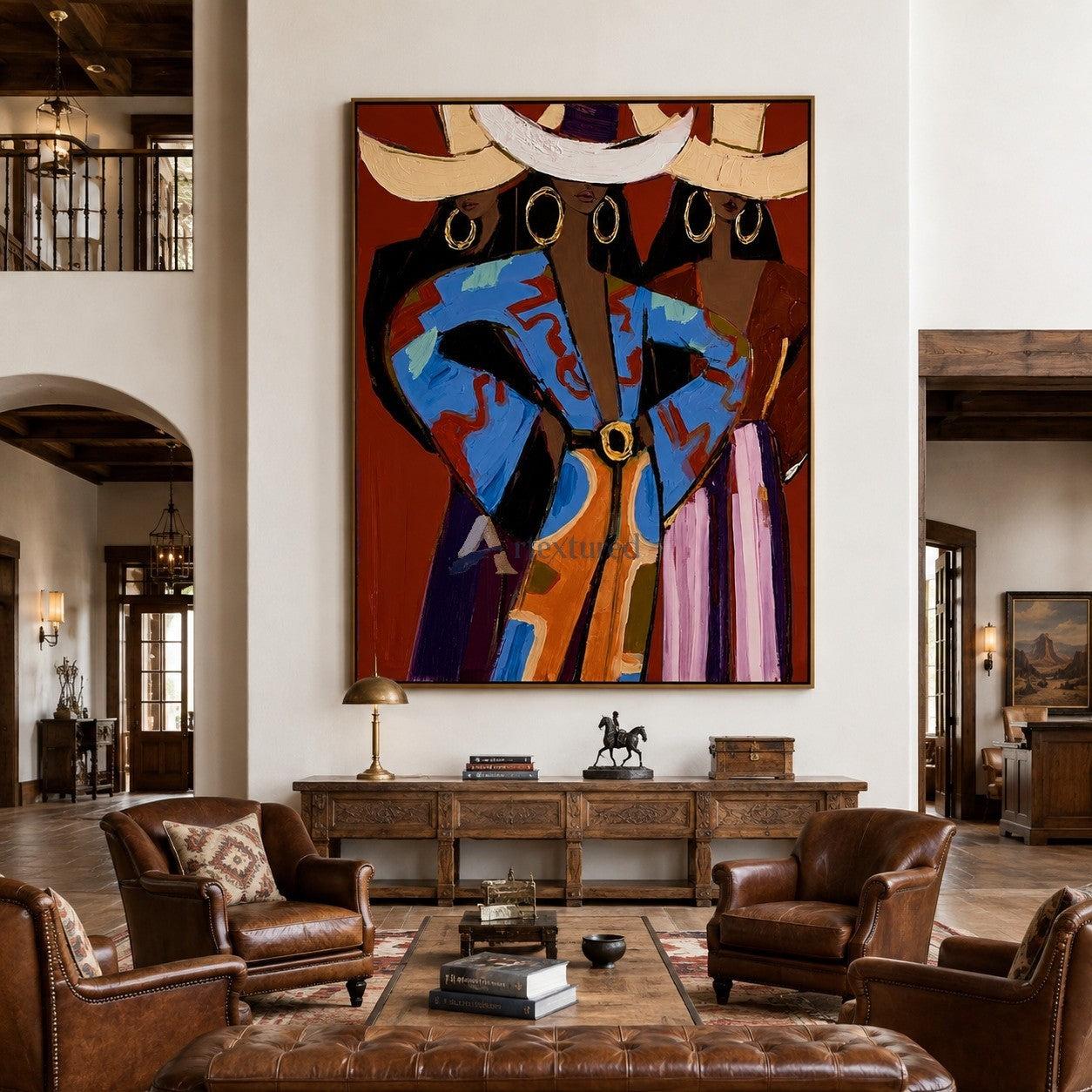 Western Muses – Colorful Cowgirl Fashion Painting#LL20260048