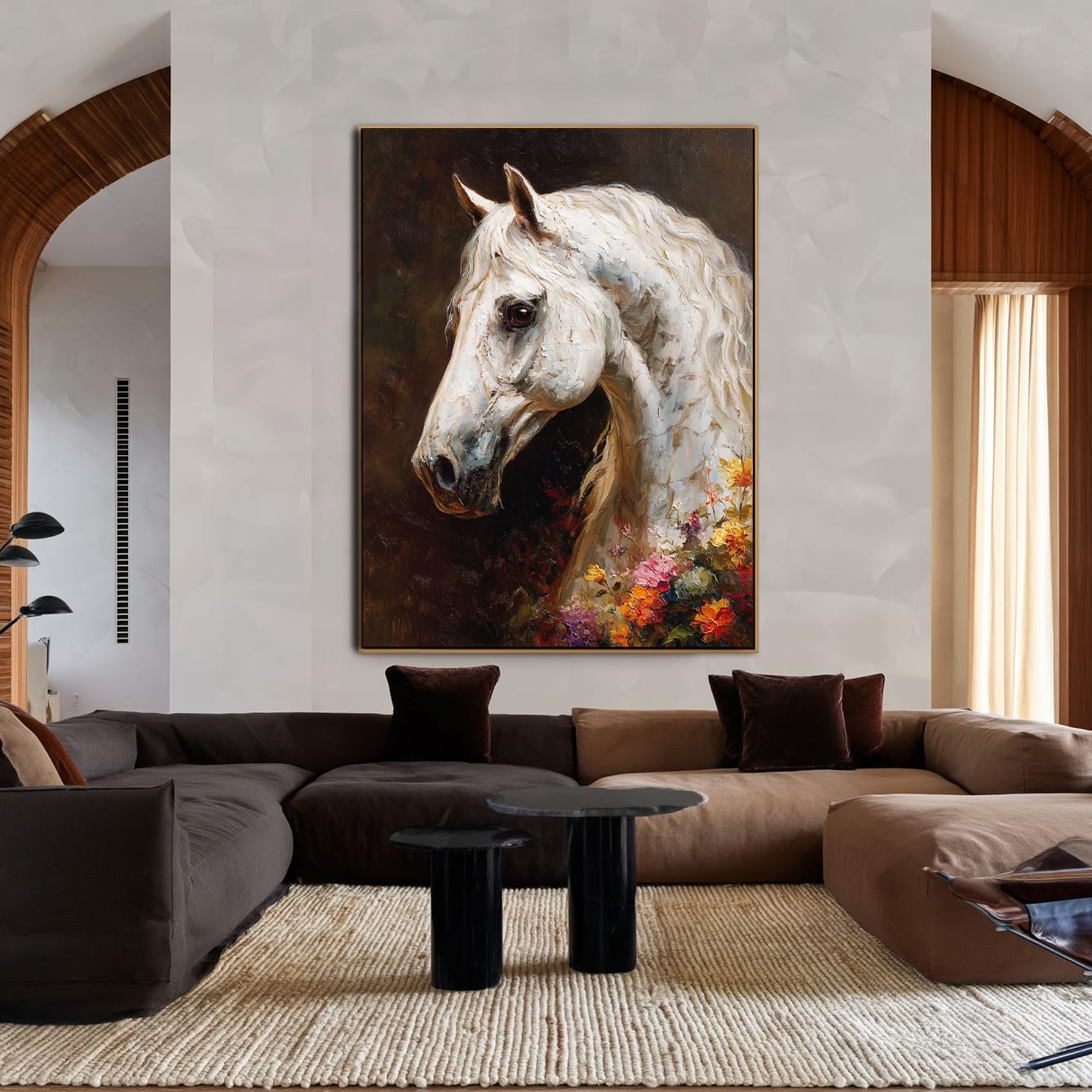Majestic Stallion – 3D Textured Hand-Painted Oil Painting | Realistic Horse Wall Art#AB522004