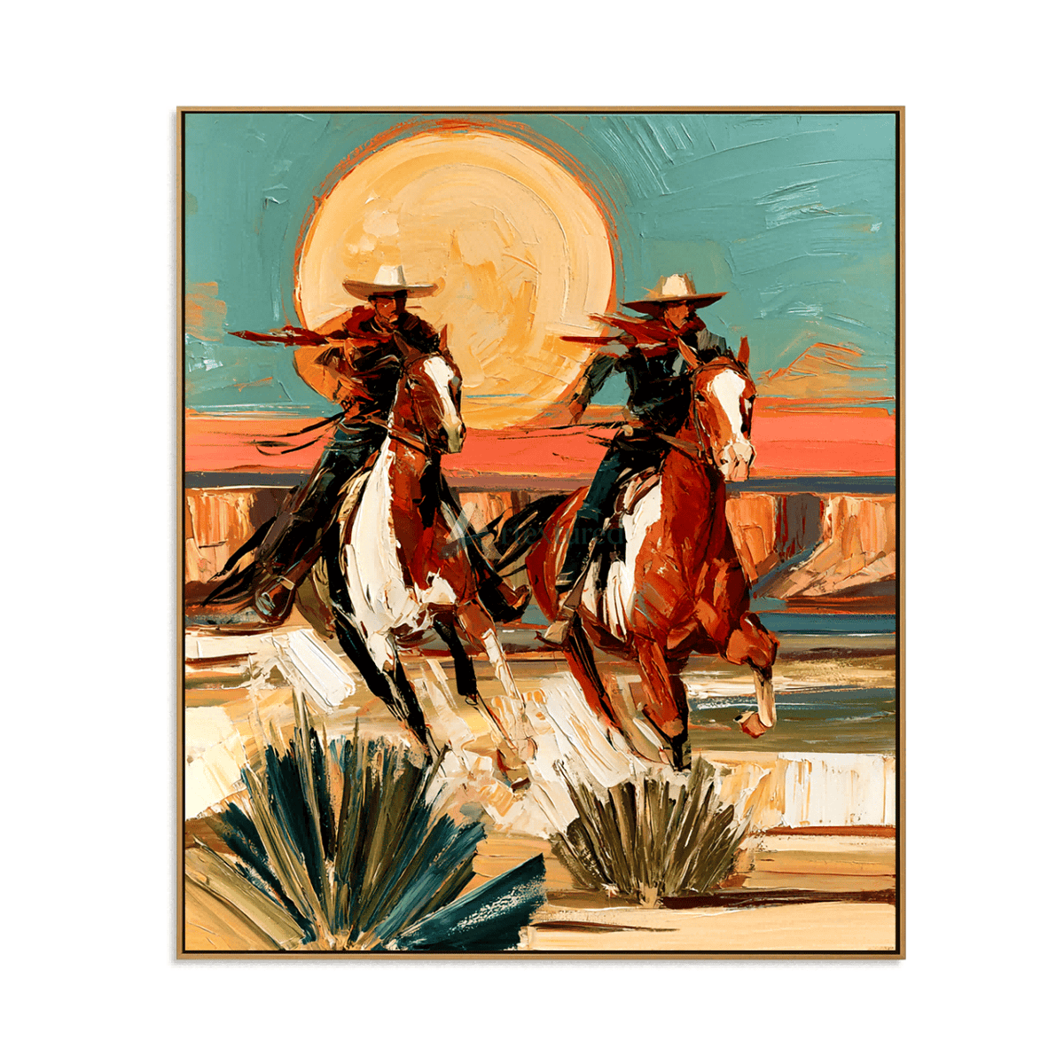 Sun Chasers – Western Cowboy Riders Painting#LL20260052