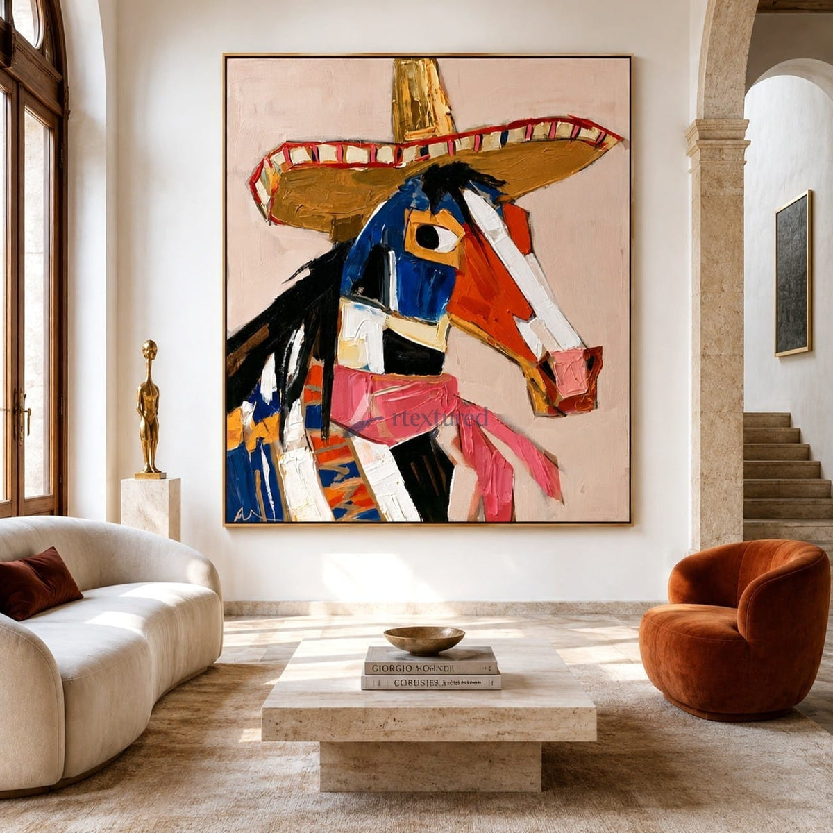 Fiesta Stallion – Colorful Western Horse Painting#LL20260056