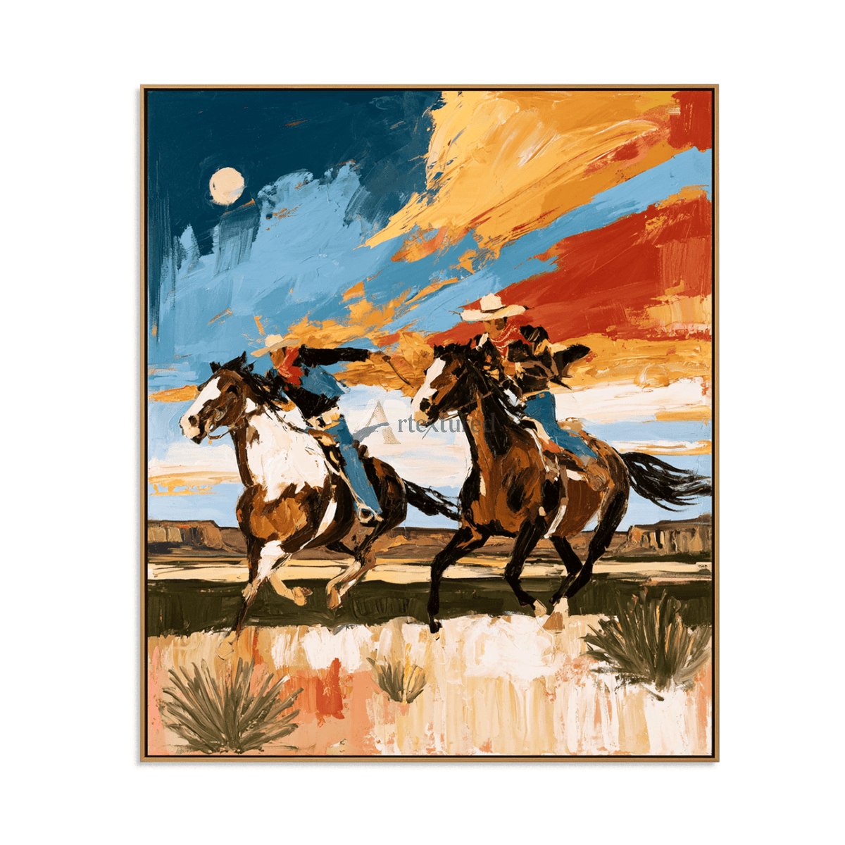 Open Range Riders – Western Cowboy Horse Painting#LL20260057