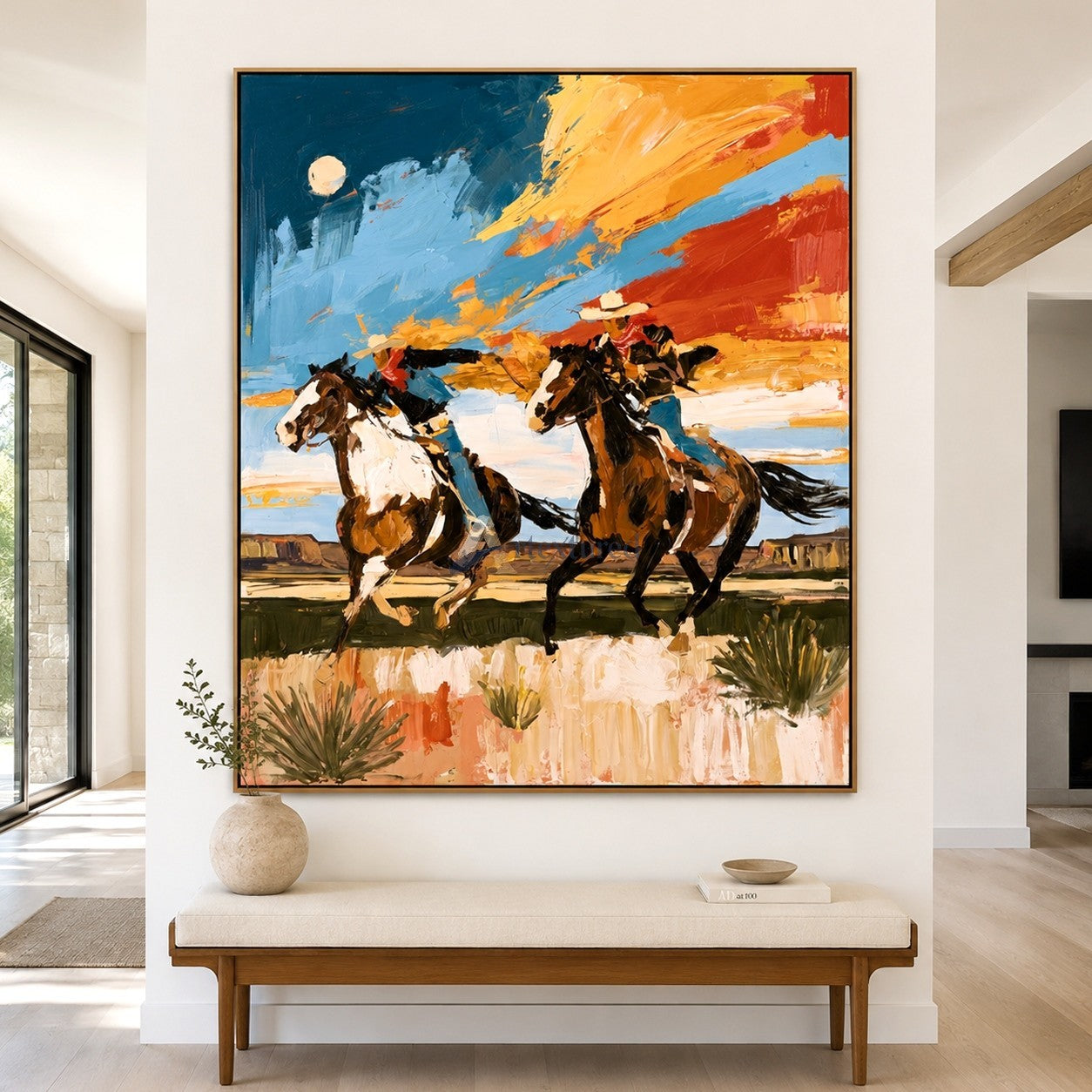 Open Range Riders – Western Cowboy Horse Painting#LL20260057