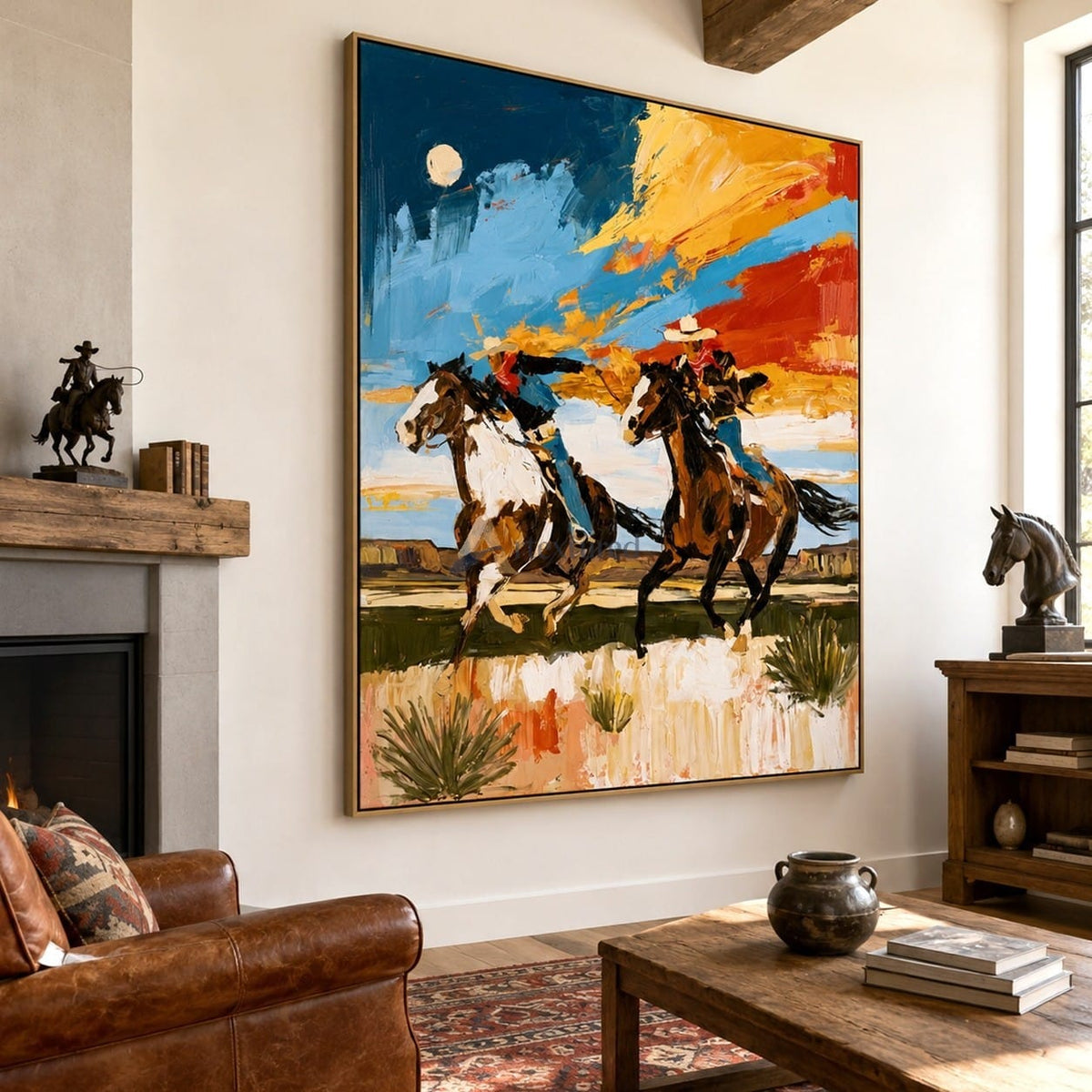 Open Range Riders – Western Cowboy Horse Painting#LL20260057