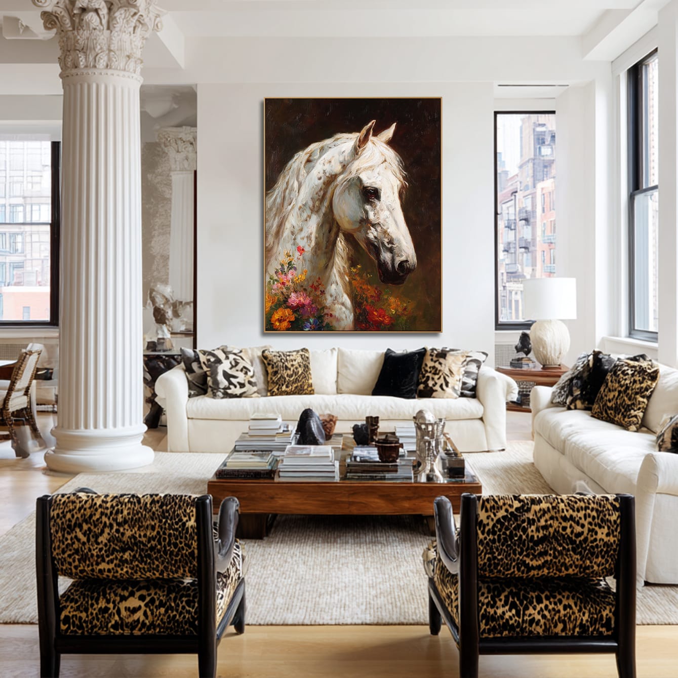 Majestic Stallion – 3D Textured Hand-Painted Oil Painting | Realistic Horse Wall Art#AB522004