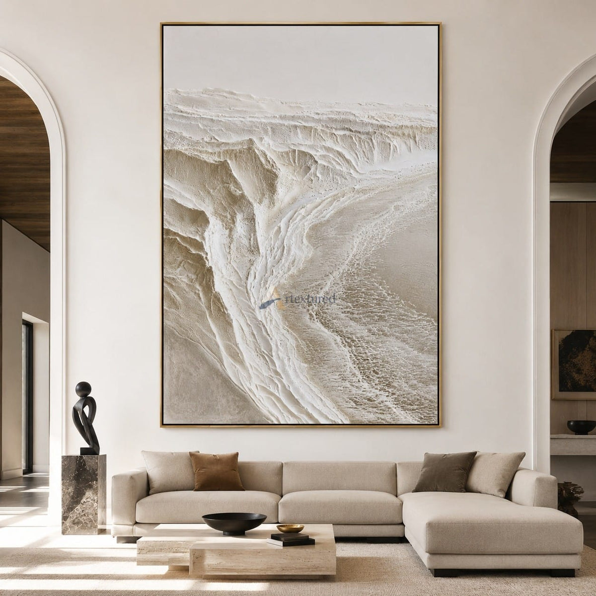Sculpted Cove – Handcrafted Neutral Textured Wall Art#LL20260078