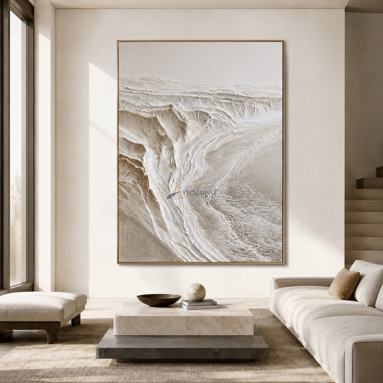 Sculpted Cove – Handcrafted Neutral Textured Wall Art#LL20260078