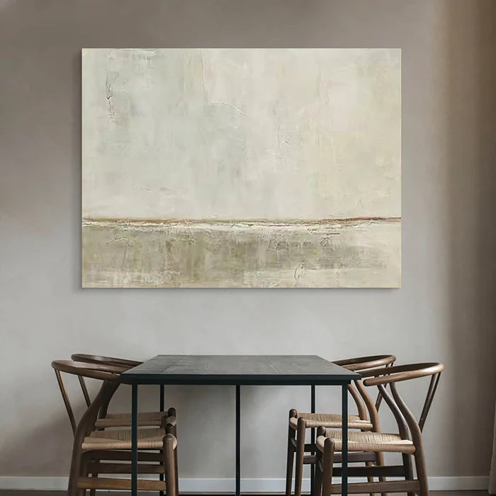 Soft Textured Horizon-Neutral Toned Landscape Abstract Wall Art