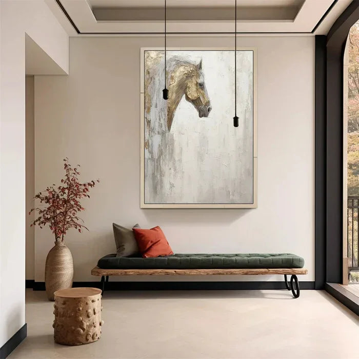 Majestic Grace - Hand-Painted Horse Textured Oil Painting - artextured