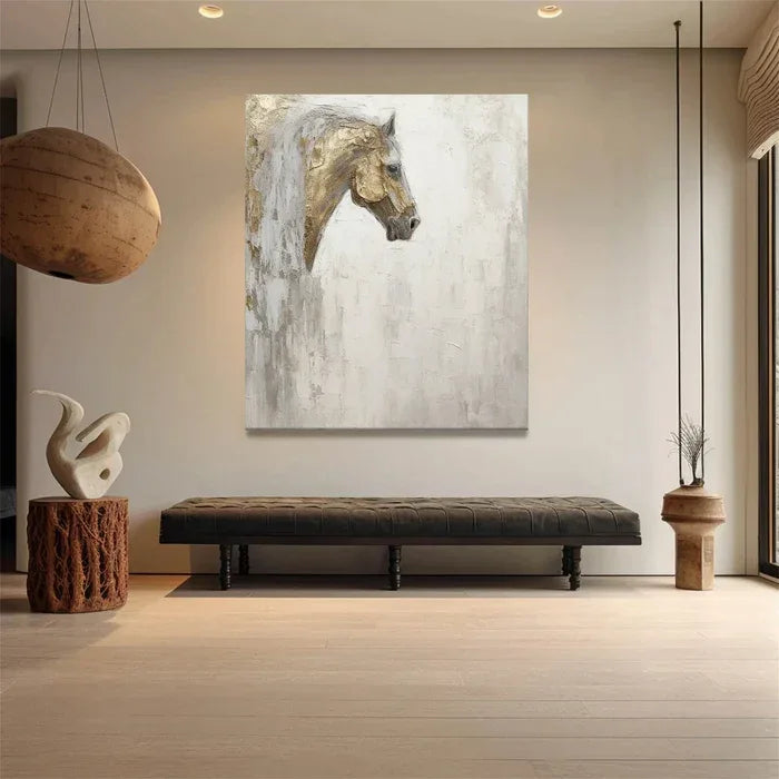 Majestic Grace - Hand-Painted Horse Textured Oil Painting - artextured