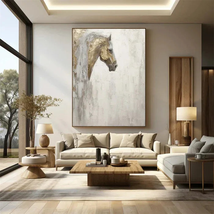 Majestic Grace - Hand-Painted Horse Textured Oil Painting - artextured