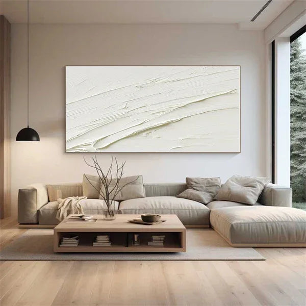 Minimalistic Balance Canvas Painting - Large Abstract Textured Wall Art - artextured