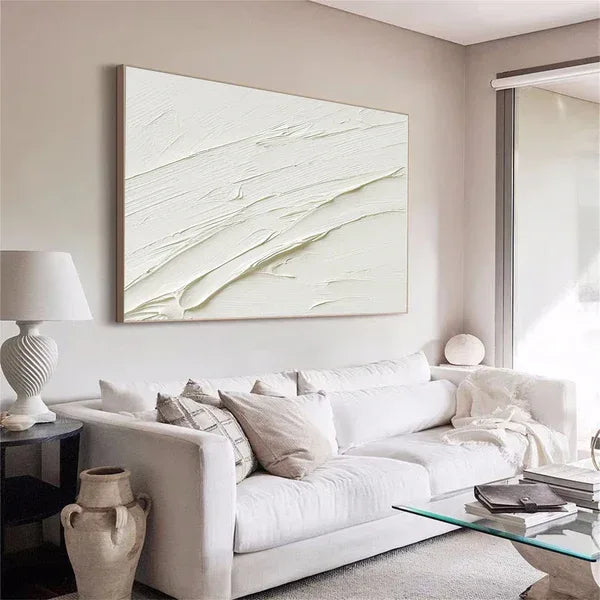Minimalistic Balance Canvas Painting - Large Abstract Textured Wall Art - artextured