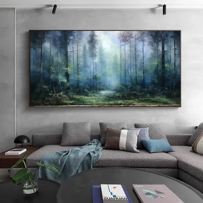 Mystic Forest - Hand-Painted Nature Landscape Oil Painting - artextured