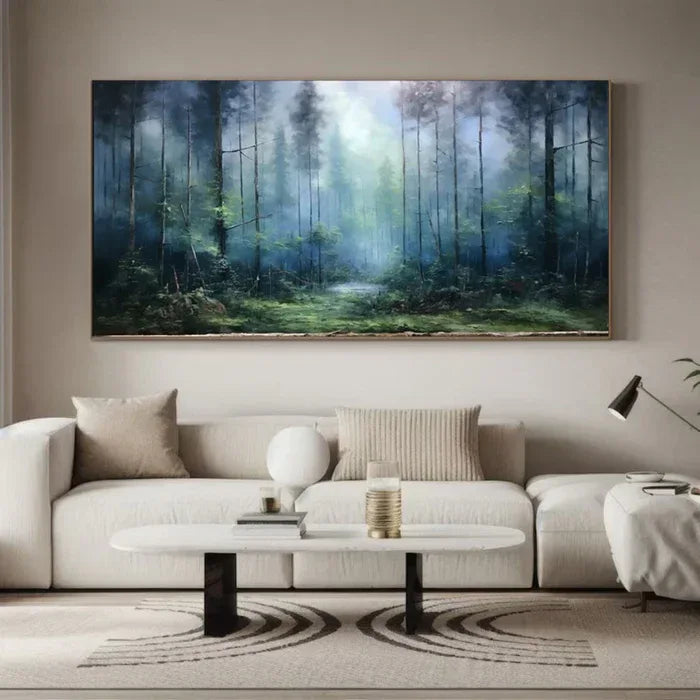 Mystic Forest - Hand-Painted Nature Landscape Oil Painting - artextured
