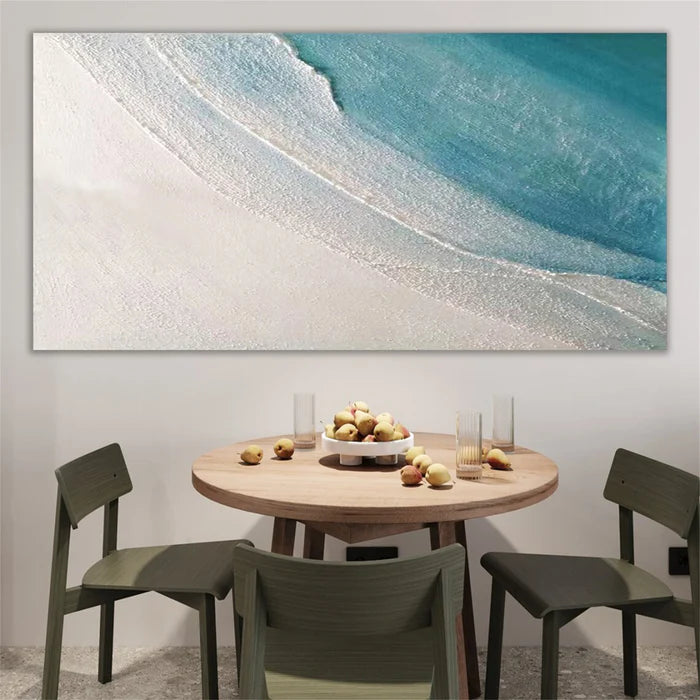 Minimal Coastal Art-Ocean Serenity Abstract Canvas Wall Art
