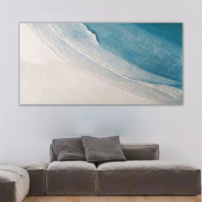 Minimal Coastal Art-Ocean Serenity Abstract Canvas Wall Art