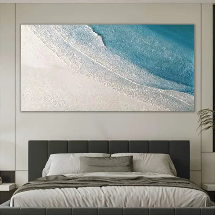Minimal Coastal Art-Ocean Serenity Abstract Canvas Wall Art - artextured