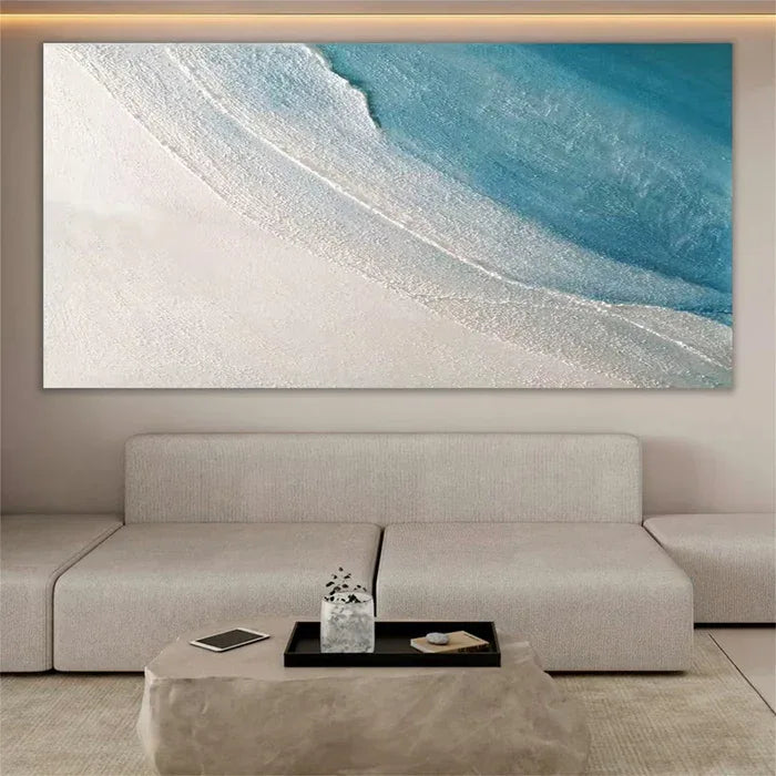 Minimal Coastal Art-Ocean Serenity Abstract Canvas Wall Art - artextured