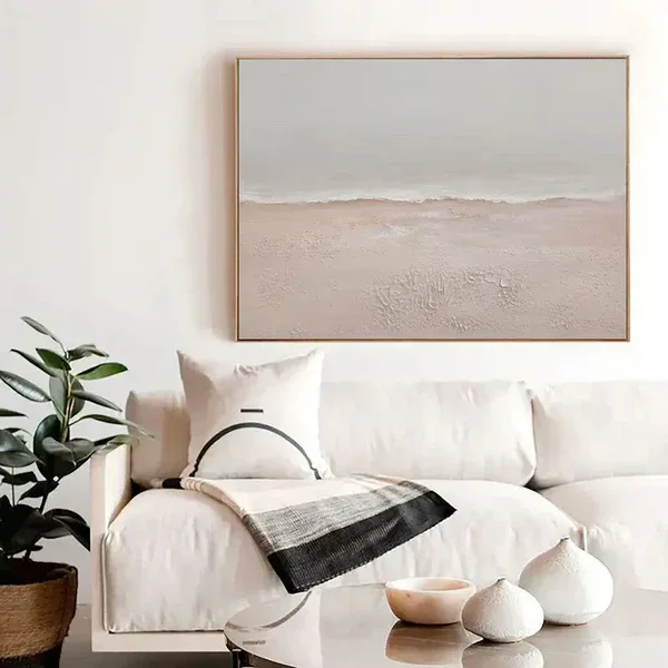 Coastal Quiet Texture-Coastal Texture Oil Painting Wall Art in Modern Interior Decoration - artextured