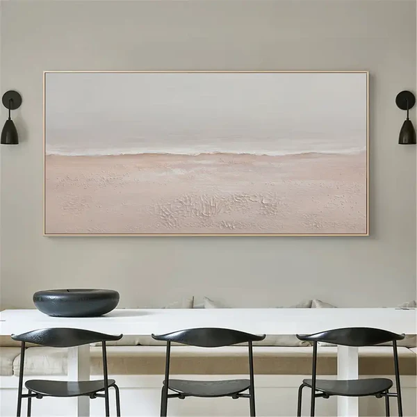 Ocean and Sky Minimalist Textured Canvas Painting