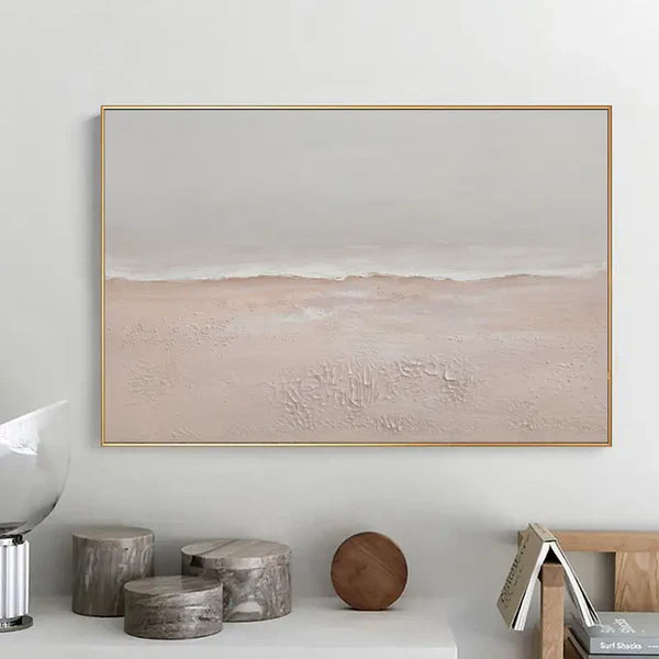Ocean and Sky Minimalist Textured Canvas Painting