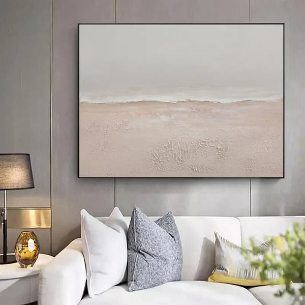 Ocean and Sky Minimalist Textured Canvas Painting
